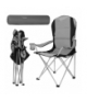 Krzesło wędkarskie składane 120kg podłokietniki + pokrowiec, czarno-szare Trizand 18838