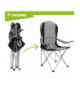Krzesło wędkarskie składane 120kg podłokietniki + pokrowiec, czarno-szare Trizand 18838