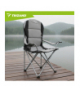 Krzesło wędkarskie składane 120kg podłokietniki + pokrowiec, czarno-szare Trizand 18838