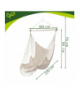 Fotel wiszący krzesło brazylijskie huśtawka ogrodowa hamak mocny 150kg, duży 210cm, kokon bocianie gniazdo ogrodowe BOHO 2w1 beżowy Gardlov 18834