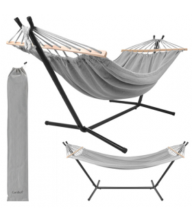 Hamak stojący ze stelażem, ogrodowy dwuosobowy, 200x150cm, mocny, żelazny stojak 250kg, Gardlov 27293 18820