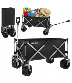 Wózek transportowy składany ogrodowy, plażowy 200kg 150L duże koła na piasek, 87x46x70cm Gardlov 18815
