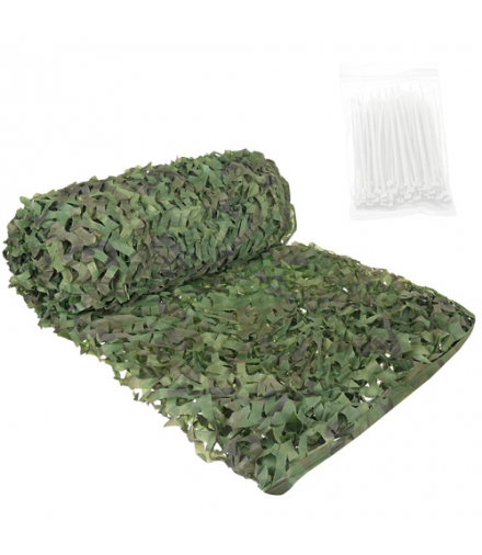 Siatka maskująca na ogrodzenie 4x6m, survivalowa cieniująca osłona, płot, kamuflaż, wojskowa, + 100szt. opasek Gardlov 18831