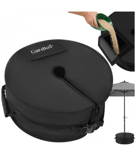 Obciążnik pod parasol ogrodowy czarny tkanina Oxford na piasek 40kg, 48cm Gardlov 18846