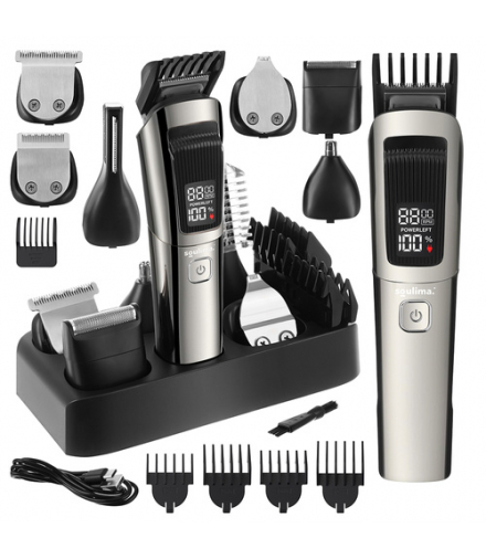 Maszynka do włosów strzyżenia i golenia brody, trymer ciała, bezprzewodowa golarka 8w1, USB-C, do 90min pracy, IPX6, Soulima 27313 18822