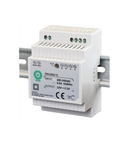 ZASILACZ DIN EURA DIN30W12 12V 2,5 A DC (ZAMIENNIK VZA-52A5)