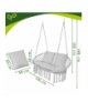 Huśtawka bocianie gniazdo, podwójna do 300kg, dwuosobowy fotel wiszący + 3 poduszki, ogród, taras lub balkon, boho, szary, Gardlov 18864