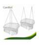Huśtawka bocianie gniazdo, podwójna do 300kg, dwuosobowy fotel wiszący + 3 poduszki, ogród, taras lub balkon, boho, szary, Gardlov 18864