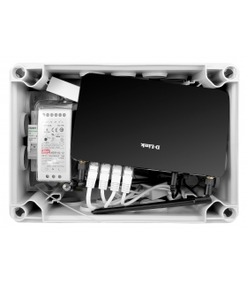 MODUŁ MONTAŻOWY EURA MM-03EU do systemów monitoringu, router LTE, zasilacz DC 12 V, 4x adapter PoE