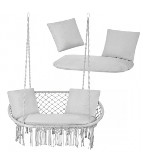 Poduszka na huśtawkę ogrodową, bocianie gniazdo 2os, podwójna, kolor szary Gardlov 18867