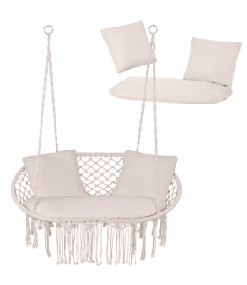 Poduszka na huśtawkę ogrodową, bocianie gniazdo 2os, podwójna, kolor kremowy Gardlov 18869