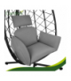 Huśtawka ogrodowa, fotel wiszący, kokon z poduszką, bocianie gniazdo ze stelażem, do 150kg, 185cm, + wodoodporne poduszki Gardlov 18873