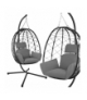 Huśtawka ogrodowa, fotel wiszący, kokon z poduszką, bocianie gniazdo ze stelażem, do 150kg, 185cm, + wodoodporne poduszki Gardlov 18873
