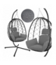 Huśtawka ogrodowa, fotel wiszący, kokon z poduszką, bocianie gniazdo ze stelażem, do 150kg, 185cm, + wodoodporne poduszki Gardlov 18873