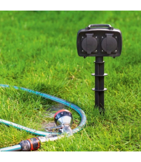 Gniazdo ogrodowe 2x2P+Z, 2300W, IP44, przewód 1,5m H07RN-F 3G1,5mm2 Orno OR-AE-13138