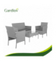 Meble ogrodowe technorattanowe ciemno szary Gardlov - zestaw 2 krzeseł, sofa, stolik ze szkłem i poduszkami szare Gardlov 26910 18877