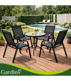 Zestaw mebli balkonowych, 4 krzesła, meble na taras, do ogrodu, Gardlov 18872