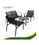 Zestaw mebli balkonowych, stolik + sofa + 2 krzesła, meble na taras, do ogrodu, Gardlov 18879