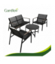 Zestaw mebli balkonowych, stolik + sofa + 2 krzesła, meble na taras, do ogrodu, Gardlov 18879