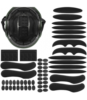 Wkładki do kasku rowerowego 54szt. czarne, pianka EVA, samoprzylepne + rzep Trizand 18884