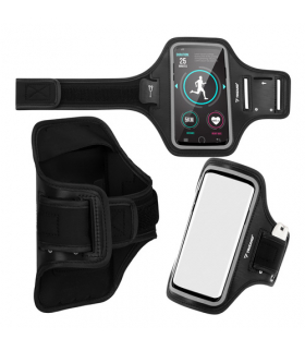 Opaska na ramię, etui, pokrowiec na telefon 7 cali, dotykowy, wodoodporny, do biegania, rzep, PVC, kieszenie, 19x47,5cm, Trizand 18894