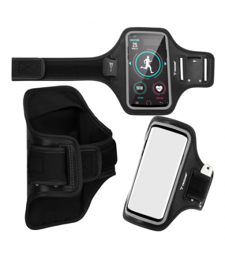 Opaska na ramię, etui, pokrowiec na telefon 7 cali, dotykowy, wodoodporny, do biegania, rzep, PVC, kieszenie, 19x47,5cm, Trizand 18894