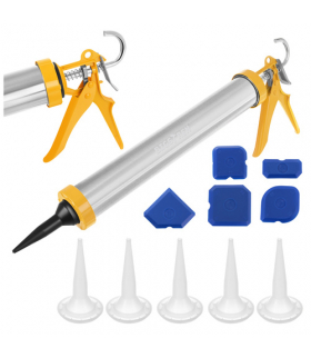 Wyciskacz, pistolet do silikonu, do dogęstych mas, kleju, akrylu, kartuszy, mocny, duży 600ml, Bigstren 18885