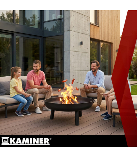 Palenisko ogrodowe, ognisko, duże 80cm, potężny trójnóg z uchwytami Kaminer 18875