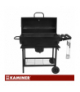 Grill ogrodowy, węglowy z pokrywą, półkami, popielnikiem i termometrem, 2 ruszty + pokrowiec + akcesoria, 108x67x96cm Kaminer 18908
