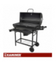 Grill ogrodowy, węglowy z pokrywą, półkami, popielnikiem i termometrem, 2 ruszty + pokrowiec + akcesoria, 108x67x96cm Kaminer 18908