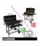 Grill ogrodowy, węglowy z pokrywą, półkami, popielnikiem i termometrem, 2 ruszty + pokrowiec + akcesoria, 108x67x96cm Kaminer 18908