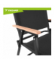 Krzesło ogrodowe składane z drewnianymi podłokietnikami, czarny fotel balkonowy, kempingowy, 120kg, 54x56x79cm Trizand 18876