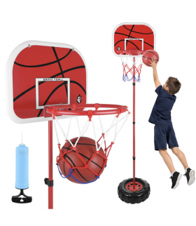 Zestaw Kosz do koszykówki dla dzieci regulowany 109-170cm, wolnostojący, piłka, pompka, tablica, 38x30cm 18905