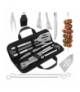 Zestaw przyborów do grilla 9szt. ze stali nierdzewnej + solidne etui z uchwytami Kaminer 27184 18891