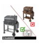 Grill węglowy ogrodowy z pokrywą i termometrem, 3 częściowy żeliwny ruszt, emaliowany z popielnikiem i kominem 114x67x120cm Kaminer 18913