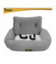 Fotelik samochodowy dla psa, kota, wodoodporny, transporter na siedzenie do auta, legowisko do samochodu, rozmiar L, do 4kg, 53x42x30cm, szary Purlov 18917