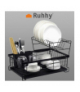 Suszarka do naczyń dwupoziomowa, stojąca, duża 43x29x27cm, ociekacz na naczynia i sztućce Ruhhy 18928