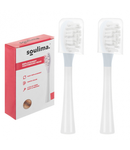 Końcówki do szczoteczki sonicznej X800, końcówka soft i medium 2szt. biały Soulima 26929 18803