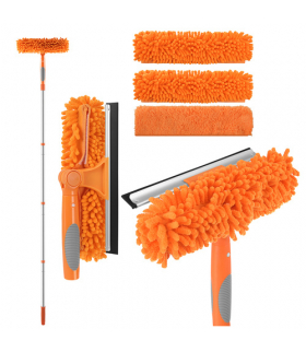 Myjka ręczna teleskopowa do okien 1.8m, mycie pionie i poziomie bez drabiny, 3w1, ściągacz + czyścik Ruhhy 18900