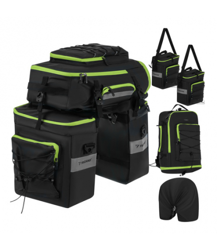 Sakwa rowerowa duża 65L, 3w1, torba na bagażnik, wodoodporna, pojemna z uchwytem, pokrowiec Trizand 18932