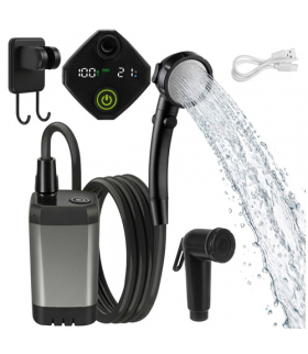 Prysznic turystyczny z pompką na akumulator, kempingowy, przenośny, polowy, 6000mAh, Trizand 18933