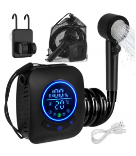 Prysznic turystyczny z pompką na akumulator, kempingowy, przenośny, polowy, 8000mAh, Trizand 18927