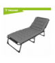 Leżak ogrodowy składany, regulowany + poduszka, łóżko turystyczne, plażowe, na taras, 192x68x28cm, 120kg, szary, Trizand 18925
