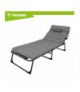 Leżak ogrodowy składany, regulowany + poduszka, łóżko turystyczne, plażowe, na taras, 192x68x28cm, 120kg, szary, Trizand 18925