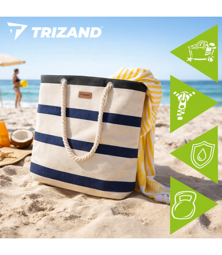 Torba plażowa/piknikowa duża, wodoodporna, turystyczna, piknikowa, na zakupy, 40×37×12cm, 18L, Shopper Trizand 18926