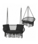 Huśtawka bocianie gniazdo, podwójna do 300kg, dwuosobowy fotel wiszący + 3 poduszki, ogród, taras lub balkon, boho, czarna Gardlov 18866
