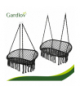 Huśtawka bocianie gniazdo, podwójna do 300kg, dwuosobowy fotel wiszący + 3 poduszki, ogród, taras lub balkon, boho, czarna Gardlov 18866