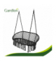 Huśtawka bocianie gniazdo, podwójna do 300kg, dwuosobowy fotel wiszący + 3 poduszki, ogród, taras lub balkon, boho, czarna Gardlov 18866