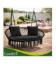 Huśtawka bocianie gniazdo, podwójna do 300kg, dwuosobowy fotel wiszący + 3 poduszki, ogród, taras lub balkon, boho, czarna Gardlov 18866