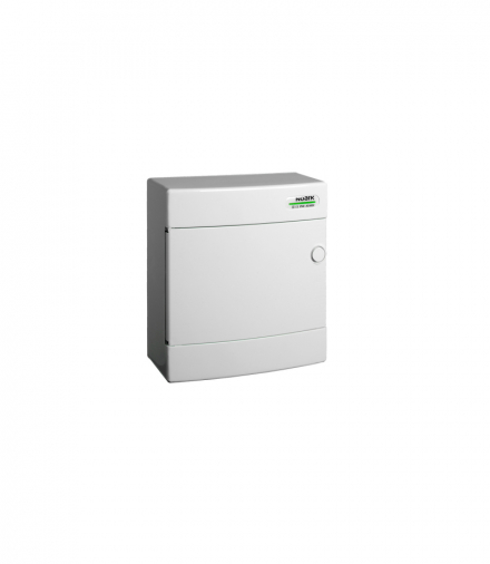 Rozdzielnica natynkowa z białymi drzwiczkami, 1 rząd, 8 modułów PNS 8W, IP40, NOARK 101504